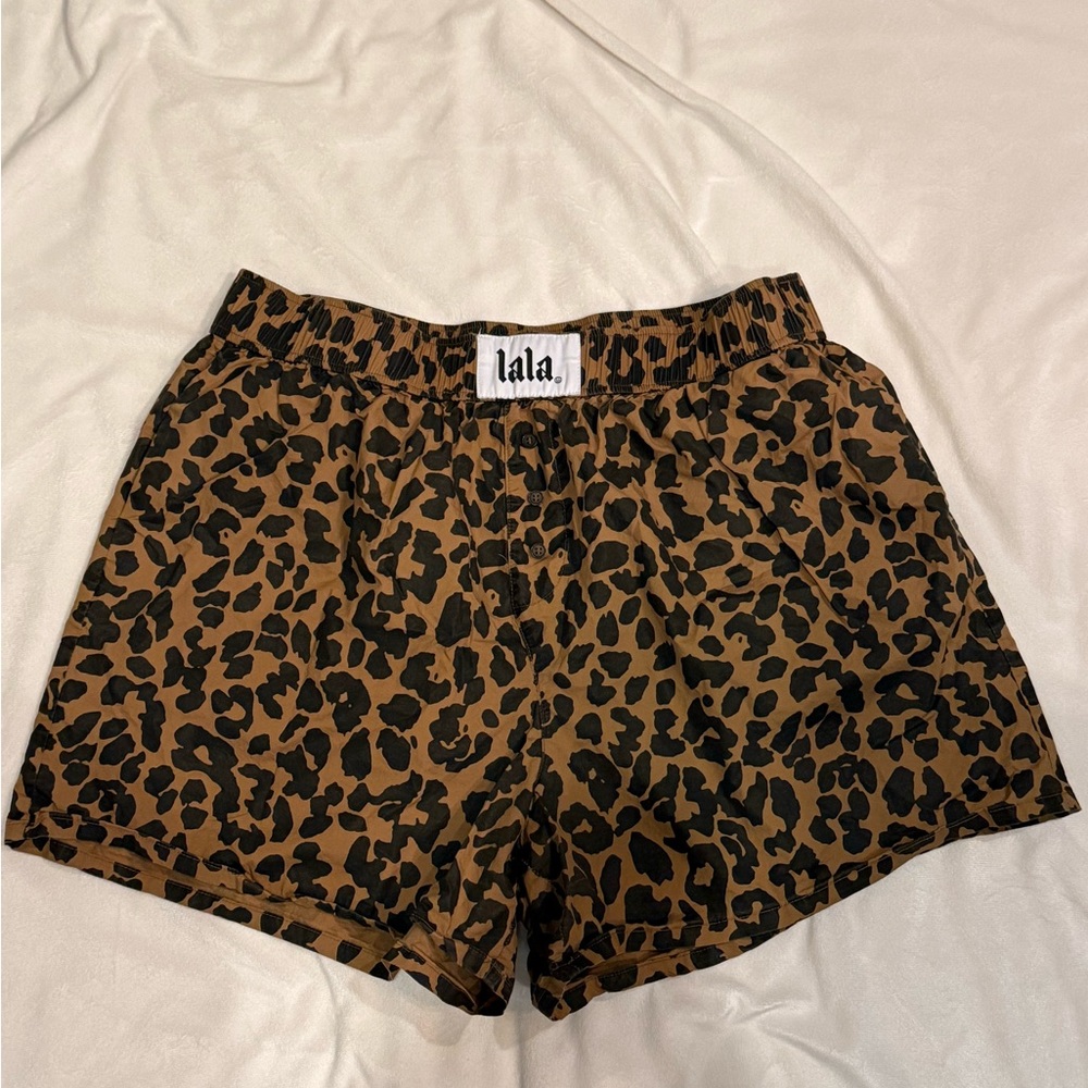 Dressed in Lala boxer shorts